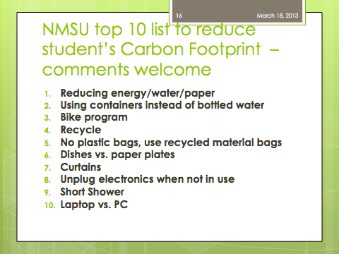 What students can do to reduce Climate Footprint